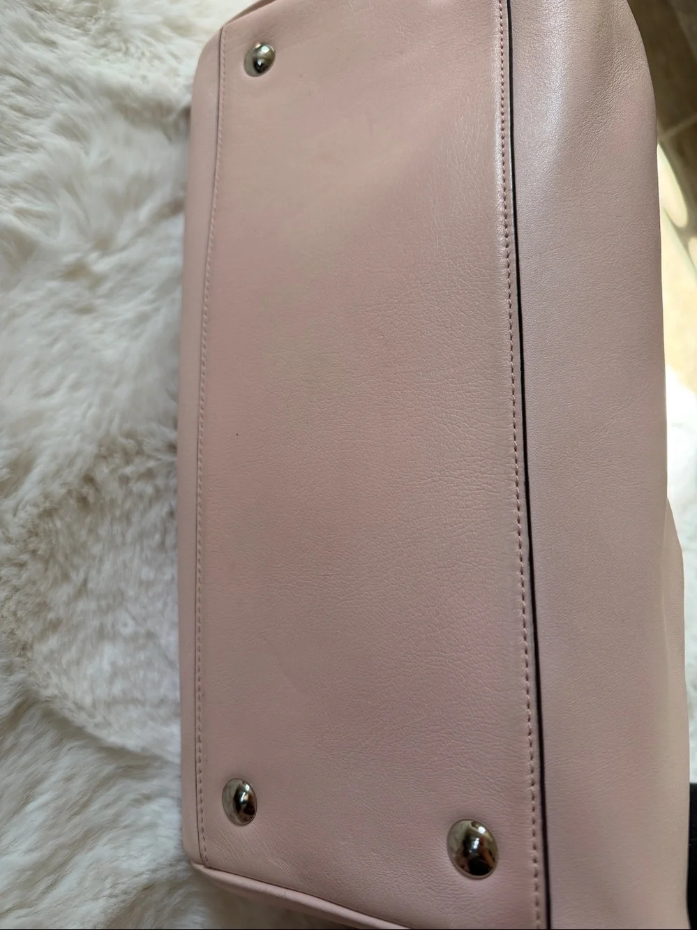 Coach Blush Pink Pebbled Leather Satchel with Tassels